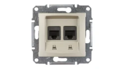 Sedna Gniazdo komputerowe podwójne RJ45 kat.5e UTP satynowe SDN4400168