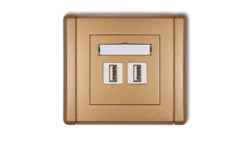 FLEXI Gniazdo podwójne 2xUSB-AA 3.0 złoty metalik 8FGUSB-6