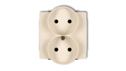 DECO Soft Gniazdo podwójne b/u do ramki beżowy 1DGPRSO-2p