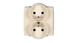 DECO Soft Gniazdo podwójne z/u do ramki beżowy 1DGPRSO-2zp