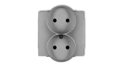 DECO Soft Gniazdo podwójne b/u do ramki srebrny metalik 7DGPRSO-2p