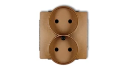 DECO Soft Gniazdo podwójne b/u do ramki złoty metalik 8DGPRSO-2p