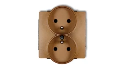 DECO Soft Gniazdo podwójne z/u do ramki złoty metalik 8DGPRSO-2zp