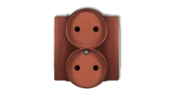 DECO Soft Gniazdo podwójne b/u do ramki brązowy metalik 9DGPRSO-2p
