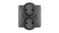 DECO Soft Gniazdo podwójne b/u do ramki grafitowy 11DGPRSO-2p