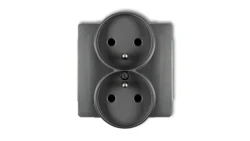 DECO Soft Gniazdo podwójne z/u do ramki grafitowy 11DGPRSO-2zp