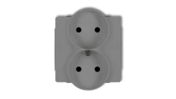 DECO Soft Gniazdo podwójne b/u do ramki szary mat 27DGPRSO-2p