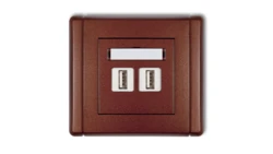 FLEXI Gniazdo podwójne 2xUSB-AA 3.0 brązowy metalik 9FGUSB-6