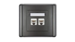 FLEXI Gniazdo komputerowe podwójne 2xRJ45, kat. 5e, 8-stykowe grafitowy 11FGK-2