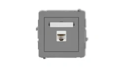 DECO Gniazdo komputerowe pojedyncze 1xRJ45, kat. 5e, 8-stykowy szary mat 27DGK-1