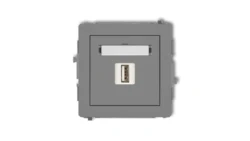 DECO Gniazdo pojedyncze USB-AA 2.0 szary mat 27DGUSB-1