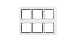 DECO Ramka modułowa 6 krotna (3 poziom, 2 pion) - efekt szkła (ramka biała spód grafitowy) biały 0-11-DRSM-3x2