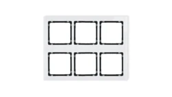 DECO Ramka modułowa 6 krotna (3 poziom, 2 pion) - efekt szkła (ramka biała spód czarny) biały 0-12-DRSM-3x2