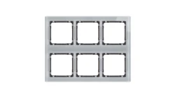 DECO Ramka modułowa 6 krotna (3 poziom, 2 pion) - efekt szkła (ramka szara spód grafitowy) szary 15-11-DRSM-3x2