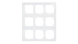 DECO Ramka modułowa 9 krotna (3 poziom, 3 pion) - efekt szkła (ramka biała spód biała) biały 0-0-DRSM-3x3