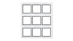 DECO Ramka modułowa 9 krotna (3 poziom, 3 pion) - efekt szkła (ramka biała spód grafitowy) biały 0-11-DRSM-3x3