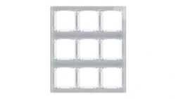 DECO Ramka modułowa 9 krotna (3 poziom, 3 pion) - efekt szkła (ramka szara spód biała) szary 15-0-DRSM-3x3