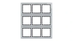 DECO Ramka modułowa 9 krotna (3 poziom, 3 pion) - efekt szkła (ramka szara spód grafitowy) szary 15-11-DRSM-3x3