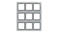 DECO Ramka modułowa 9 krotna (3 poziom, 3 pion) - efekt szkła (ramka szara spód czarny) szary 15-12-DRSM-3x3