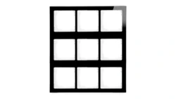 DECO Ramka modułowa 9 krotna (3 poziom, 3 pion) - efekt szkła (ramka czarna spód biała) czarny 12-0-DRSM-3x3