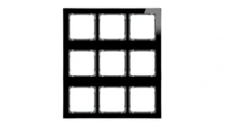 DECO Ramka modułowa 9 krotna (3 poziom, 3 pion) - efekt szkła (ramka czarna spód grafitowy) czarny 12-11-DRSM-3x3