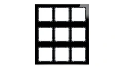 DECO Ramka modułowa 9 krotna (3 poziom, 3 pion) - efekt szkła (ramka czarna spód czarny) czarny 12-12-DRSM-3x3