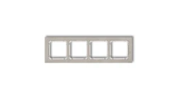DECO Ramka uniwersalna poczwórna - beton (ramka: jasnoszara spód: biały) jasny szary 27-0-DRB-4