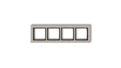 DECO Ramka uniwersalna poczwórna - beton (ramka: jasnoszara spód: czarny) jasny szary 27-12-DRB-4