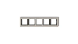 DECO Ramka uniwersalna pięciokrotna - beton (ramka: jasnoszara spód: czarny) jasny szary 27-12-DRB-5