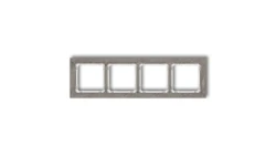 DECO Ramka uniwersalna poczwórna - beton (ramka: ciemnoszary spód: biały) ciemny szary 28-0-DRB-4