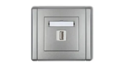 FLEXI Ładowarka USB pojedyncza, 5V, 1A srebrny metalik 7FCUSB-1