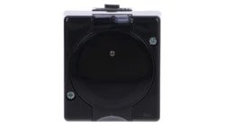 SENIOR Gniazdo pojedyncze z uziemieniem 2P+Z (klapka dymna) czarny 12GHS-1d