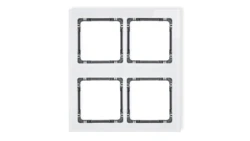 DECO Ramka modułowa 4 krotna (2 poziom, 2 pion) - efekt szkła (ramka biała spód grafitowy) biały 0-11-DRSM-2x2