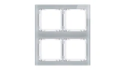 DECO Ramka modułowa 4 krotna (2 poziom, 2 pion) - efekt szkła (ramka szara spód biała) szary 15-0-DRSM-2x2