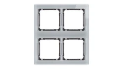 DECO Ramka modułowa 4 krotna (2 poziom, 2 pion) - efekt szkła (ramka szara spód grafitowy) szary 15-11-DRSM-2x2