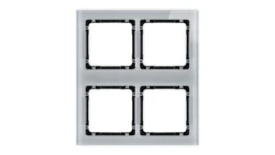 DECO Ramka modułowa 4 krotna (2 poziom, 2 pion) - efekt szkła (ramka szara spód czarny) szary 15-12-DRSM-2x2