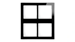 DECO Ramka modułowa 4 krotna (2 poziom, 2 pion) - efekt szkła (ramka czarna spód biała) czarny 12-0-DRSM-2x2