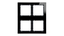 DECO Ramka modułowa 4 krotna (2 poziom, 2 pion) - efekt szkła (ramka czarna spód czarny) czarny 12-12-DRSM-2x2