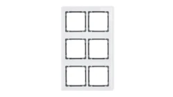 DECO Ramka modułowa 6 krotna (2 poziom, 3 pion) - efekt szkła (ramka biała spód grafitowy) biały 0-11-DRSM-2x3
