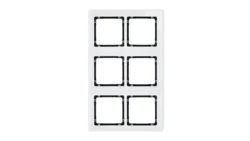 DECO Ramka modułowa 6 krotna (2 poziom, 3 pion) - efekt szkła (ramka biała spód czarny) biały 0-12-DRSM-2x3