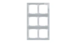 DECO Ramka modułowa 6 krotna (2 poziom, 3 pion) - efekt szkła (ramka szara spód biała) szary 15-0-DRSM-2x3