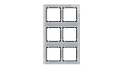 DECO Ramka modułowa 6 krotna (2 poziom, 3 pion) - efekt szkła (ramka szara spód grafitowy) szary 15-11-DRSM-2x3