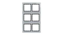 DECO Ramka modułowa 6 krotna (2 poziom, 3 pion) - efekt szkła (ramka szara spód czarny) szary 15-12-DRSM-2x3