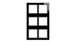 DECO Ramka modułowa 6 krotna (2 poziom, 3 pion) - efekt szkła (ramka czarna spód grafitowy) czarny 12-11-DRSM-2x3