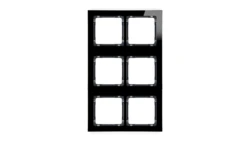 DECO Ramka modułowa 6 krotna (2 poziom, 3 pion) - efekt szkła (ramka czarna spód czarny) czarny 12-12-DRSM-2x3