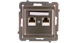 SONATA Gniazdo komputerowe podwójne 2xRJ45 kat.5e stal inox KRONE GPK-2RM/K/m/37