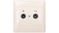 AKCENT Gniazdo antenowe RTV przelotowe 14dB beżowe GPA-14AP/01