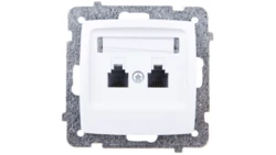 KARO Gniazdo telefoniczne podwójne RJ11 niezależne białe GPT-2SN/m/00