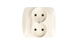 Simon Akord Gniazdo podwójne b/u 16A IP20 beżowe AG2/12