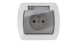 Simon Akord Gniazdo bryzgoszczelne z/u IP44 z klapką dymną beżowe AGZ1Be/12a